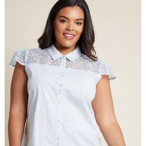 Blue floral top from Modcloth. Size 1X